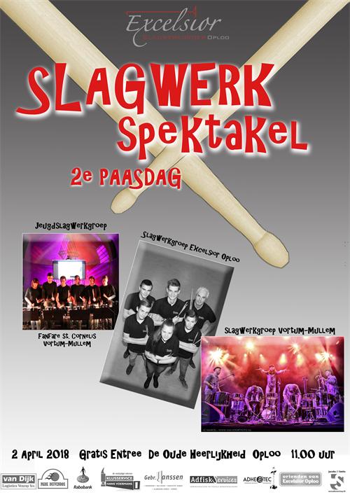 Slagwerkspektakel op 2e paasdag te Oploo