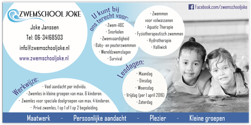 Advertentie zwemschool Joke